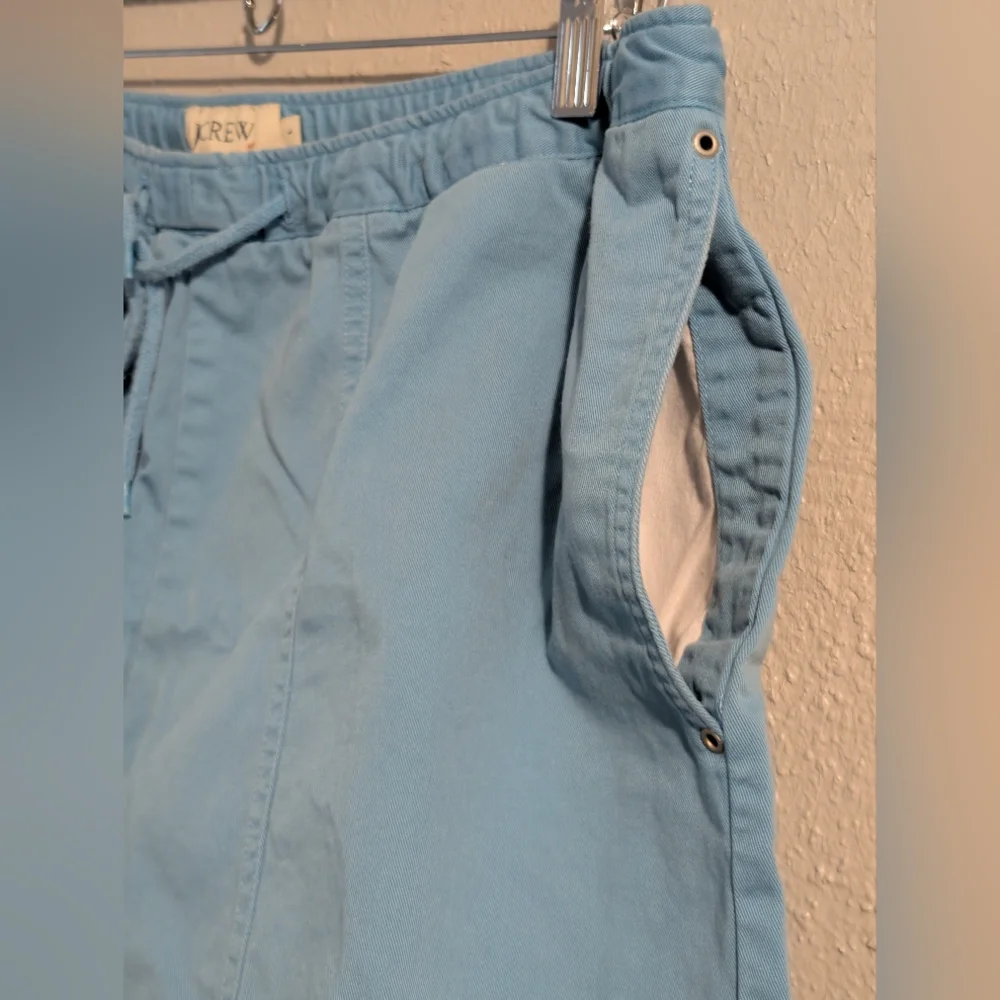 J Crew Blue Tie Waist Cotton Women's Shorts